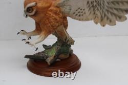 The Franklin Mint THE SCREECH OWL Hand Painted Fine Porcelain Figurine
