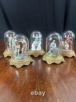 The Franklin Mint The Bible Hand-Painted Domed Figurine Lot Of 5