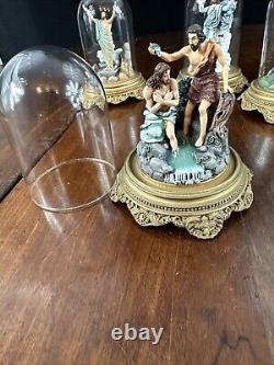 The Franklin Mint The Bible Hand-Painted Domed Figurine Lot Of 5