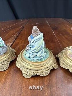 The Franklin Mint The Bible Hand-Painted Domed Figurine Lot Of 5