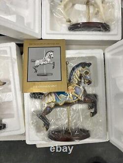 The Franklin Mint The Treasury Of Carousel Art 12 Horses and Display Stand 1990