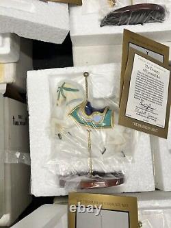 The Franklin Mint The Treasury Of Carousel Art 12 Horses and Display Stand 1990