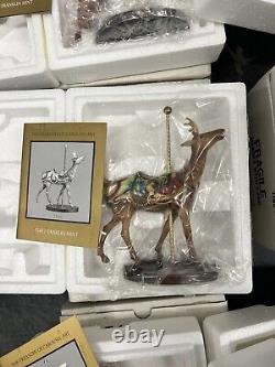 The Franklin Mint The Treasury Of Carousel Art 12 Horses and Display Stand 1990
