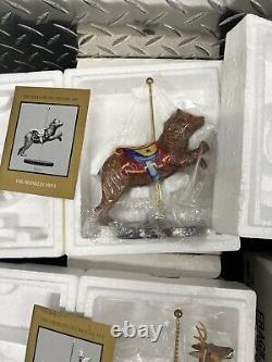 The Franklin Mint The Treasury Of Carousel Art 12 Horses and Display Stand 1990
