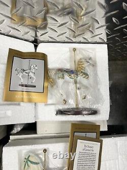 The Franklin Mint The Treasury Of Carousel Art 12 Horses and Display Stand 1990