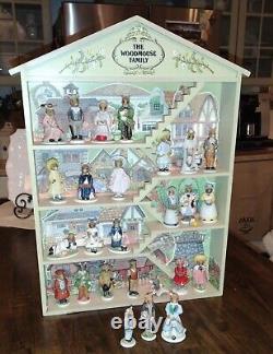 The Franklin Mint WOODMOUSE FAMILY TREEHOUSE 24pc Porcelain Mouse Figurine Set