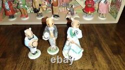 The Franklin Mint WOODMOUSE FAMILY TREEHOUSE 24pc Porcelain Mouse Figurine Set