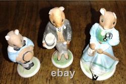 The Franklin Mint WOODMOUSE FAMILY TREEHOUSE 24pc Porcelain Mouse Figurine Set