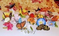 The Franklin Mint butterflies of the World/ Porcelain Sculptures lot of 12
