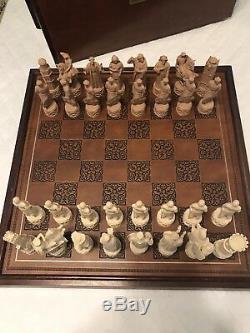 The Great Crusaders Chess Set Franklin Mint Porcelain Pieces 1984