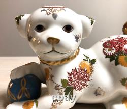 The Imperial Puppy of Satsuma Porcelain Hand Painted Sculpture YUKI MORIOKA 1987
