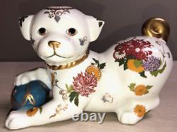 The Imperial Puppy of Satsuma Porcelain Hand Painted Sculpture YUKI MORIOKA 1987