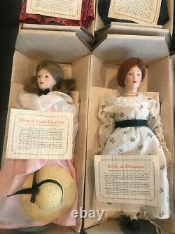 The Little Maids of the Thirteen Colonies Franklin Heirloom Dolls Box Set Lot 13