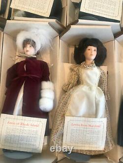 The Little Maids of the Thirteen Colonies Franklin Heirloom Dolls Box Set Lot 13