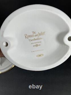 The Romeo & Juliet Candlesticks Fine Porcelain 1986 The Franklin Mint