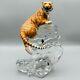 The Siberian Tiger Figurine with Lead Crystal Base 1995 Franklin Mint Great Cond