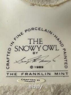 The Snowy Owl By George McMonigle The Franklin Mint 1989 Porcelain Sculpture