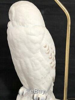 The Snowy Owl Porcelain Lamp By Raymond Watson- The Franklin Mint 1987