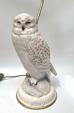 The Snowy Owl Porcelain Lamp Female Raymond Watson Franklin Mint 1987