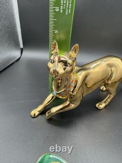 The Treasured Cat of Cleopatra Figurine 24KT Gold Paint Franklin Mint Shiny