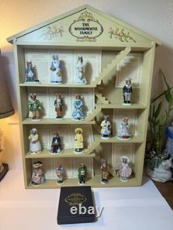The Woodmouse Family 17 Porcelain Mice Figures Franklin Mint with Display Case