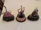 Three Franklin Mint House of Erte Porcelain Figurine Music Boxes