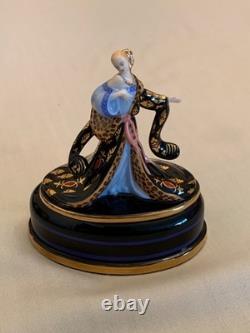 Three Franklin Mint House of Erte Porcelain Figurine Music Boxes