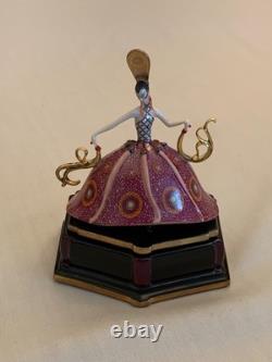 Three Franklin Mint House of Erte Porcelain Figurine Music Boxes