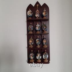 U16032 Franklin Mint House of Faberge 12 Egg Life of Christ with wood DAMAGED