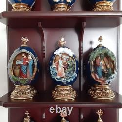 U16032 Franklin Mint House of Faberge 12 Egg Life of Christ with wood DAMAGED