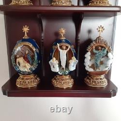 U16032 Franklin Mint House of Faberge 12 Egg Life of Christ with wood DAMAGED