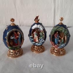 U16032 Franklin Mint House of Faberge 12 Egg Life of Christ with wood DAMAGED