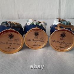 U16032 Franklin Mint House of Faberge 12 Egg Life of Christ with wood di G3D