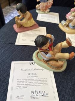 U N Children Franklin Mint Lot of 9 with Certificates