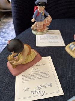 U N Children Franklin Mint Lot of 9 with Certificates