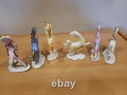 Ultra Rare The Franklin Mint Pretty Ponies Porcelain Set Of 6 1991 Horses Sample