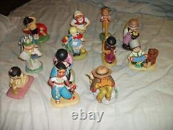 Used Vintage Franklin Mint 14 Pc Set Hand Painted UN Children of The World
