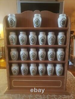 VINTAGE 1985 Gloria Concepts Inc. Japan Franklin Mint 21 Spice Jars WithSpice Rack