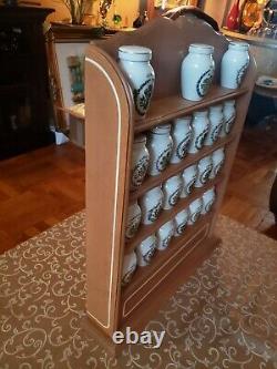 VINTAGE 1985 Gloria Concepts Inc. Japan Franklin Mint 21 Spice Jars WithSpice Rack