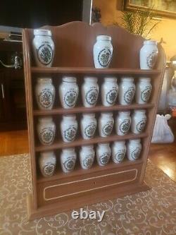 VINTAGE 1985 Gloria Concepts Inc. Japan Franklin Mint 21 Spice Jars WithSpice Rack