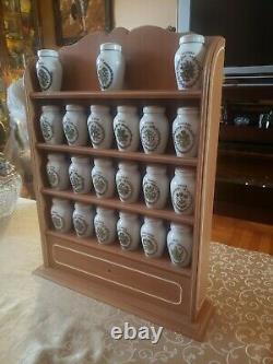 VINTAGE 1985 Gloria Concepts Inc. Japan Franklin Mint 21 Spice Jars WithSpice Rack