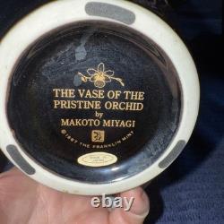 VTG Franklin Mint 3pc Set Porcelain 24 Karat Gold Vases / Plate Makoto Miyagi