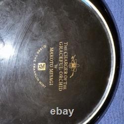 VTG Franklin Mint 3pc Set Porcelain 24 Karat Gold Vases / Plate Makoto Miyagi