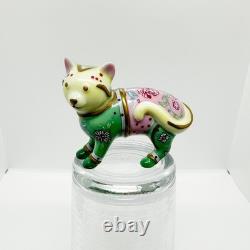 VTG Franklin Mint Curio Cat Cats Famille Rose Porcelain Floral Gummy Figurine
