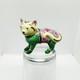 VTG Franklin Mint Curio Cat Cats Famille Rose Porcelain Floral Gummy Figurine