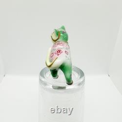 VTG Franklin Mint Curio Cat Cats Famille Rose Porcelain Floral Gummy Figurine