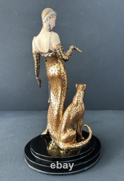 VTG Franklin Mint House of Erte Art Deco OCELOT Figurine Limited Edition 9