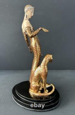 VTG Franklin Mint House of Erte Art Deco OCELOT Figurine Limited Edition 9