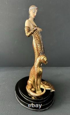 VTG Franklin Mint House of Erte Art Deco OCELOT Figurine Limited Edition 9