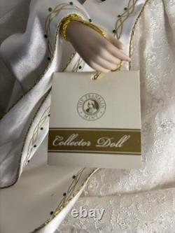 VTG Franklin Mint Porcelain Colleen Irish Bride Doll & Wedding Dress With Stand